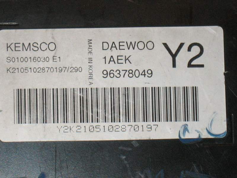 ECU Daewoo Tacuma 1.6cc 8V SIEMENS S010016030 E1 1AEK 96378049