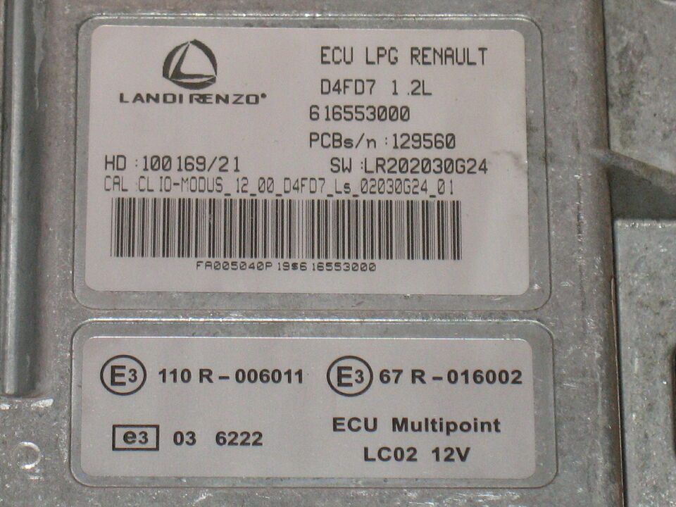 Ecu centralina renault gpl lpg d4fd7 1.2 616553000 hd10013920