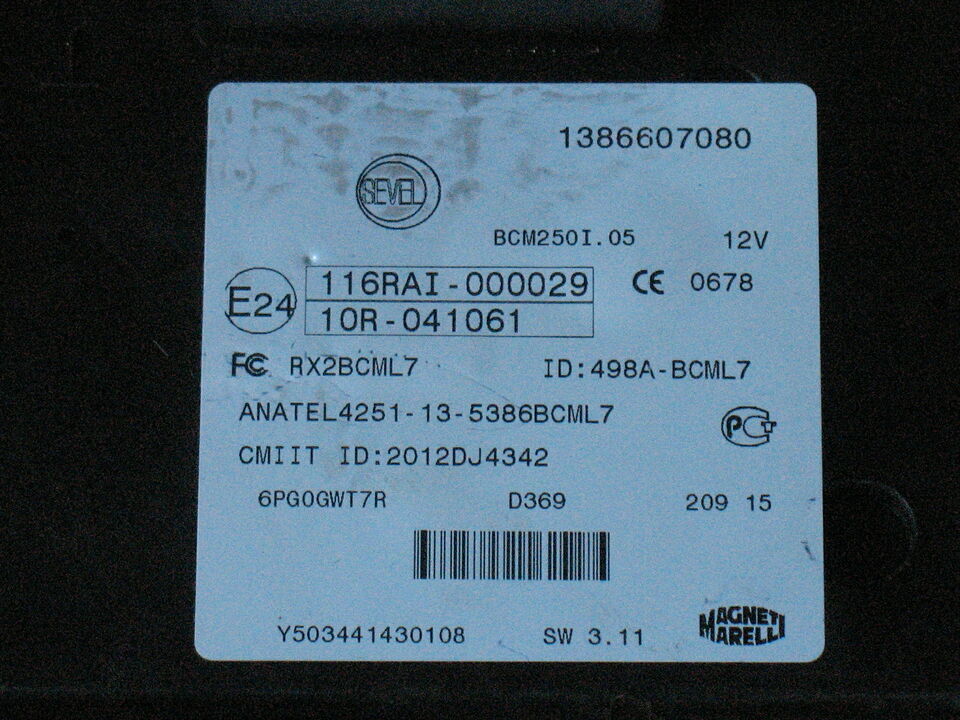 1386607080 FİAT DUCATO BODY 10R-041061 PEUGEOT BOXER BCM
