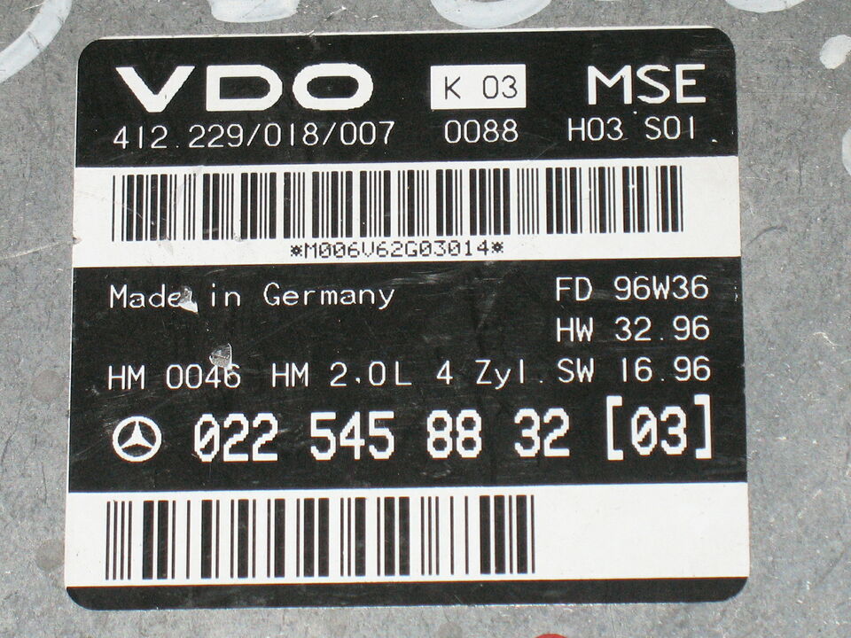 0225458832 A0225458832 MERCEDES BENZ MB E-CLASS W210 E200