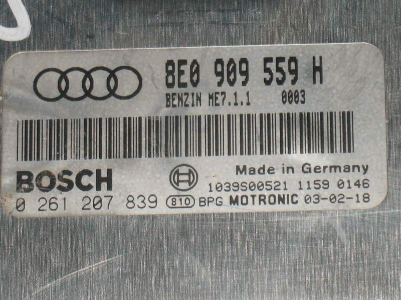 ECU AUDI A4 A6 3.0 ASN BOSCH 0261207839 8E0909559H