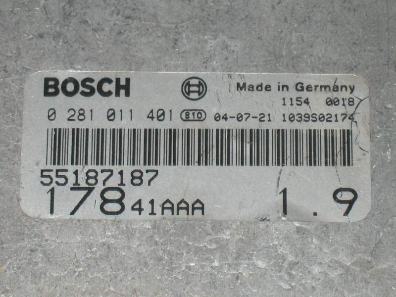ECU Fiat Strada 1.9 JTD BOSCH 0281011401 55187187 17841AAA EDC15C7-2.1
