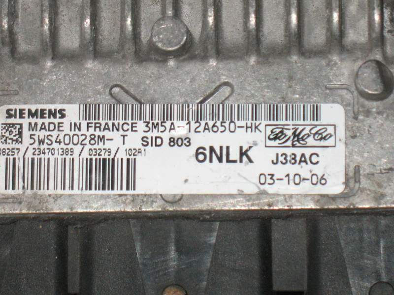 ECU FORD C-MAX 2.0 TDCI 5WS40028M-T 3M5A-12A650-HK 6NLK SID 803