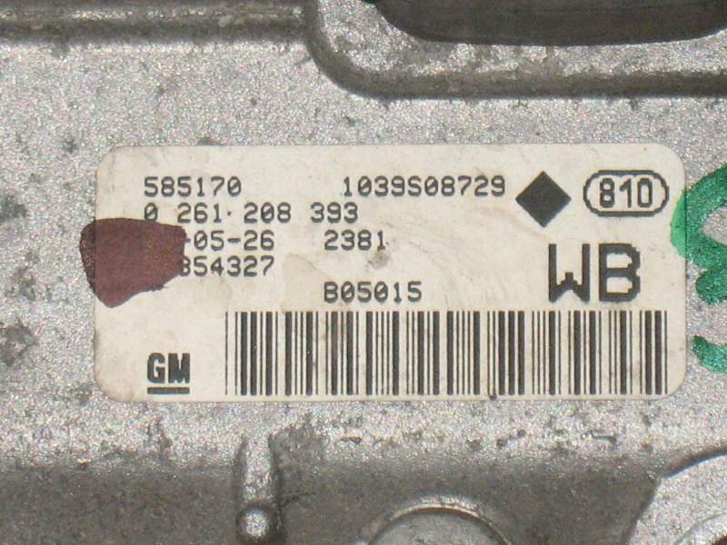 Ecu OPEL CORSA C 1.0 Z10XEP BOSCH 0261208393 GM 55354327 WB