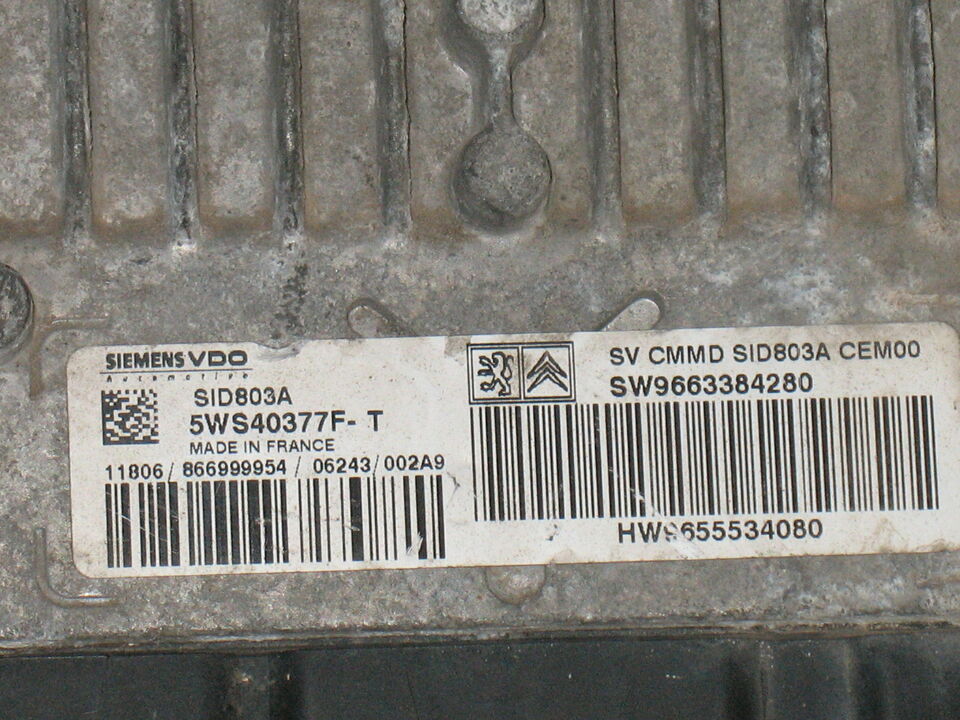ECU PEUGEOT 807 SID803A 5WS40377F-T SW 9663384280 HW 9655534080