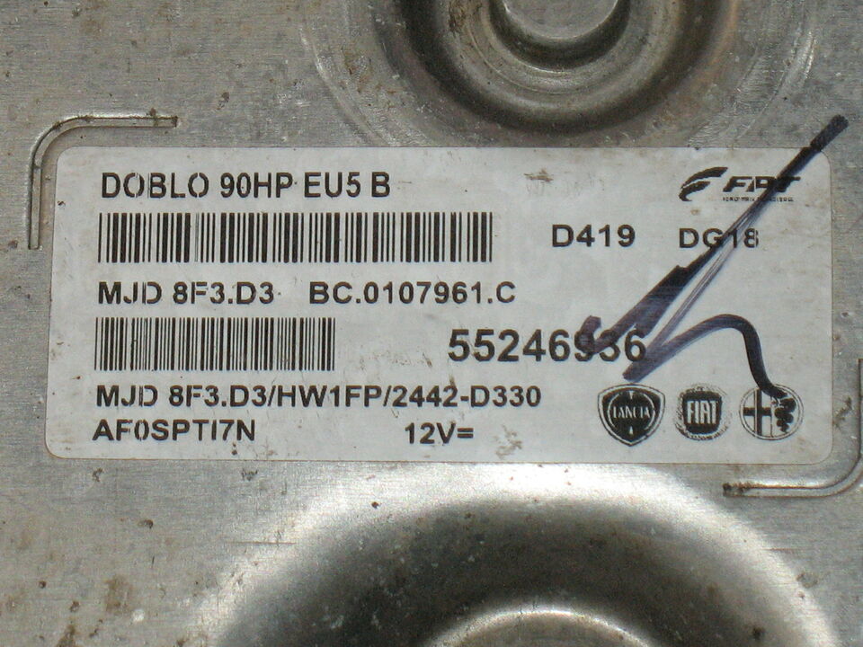 ECU FIAT DOBLO 1.3 90HP 55246936 MJD 8F3.D3 HW1FP