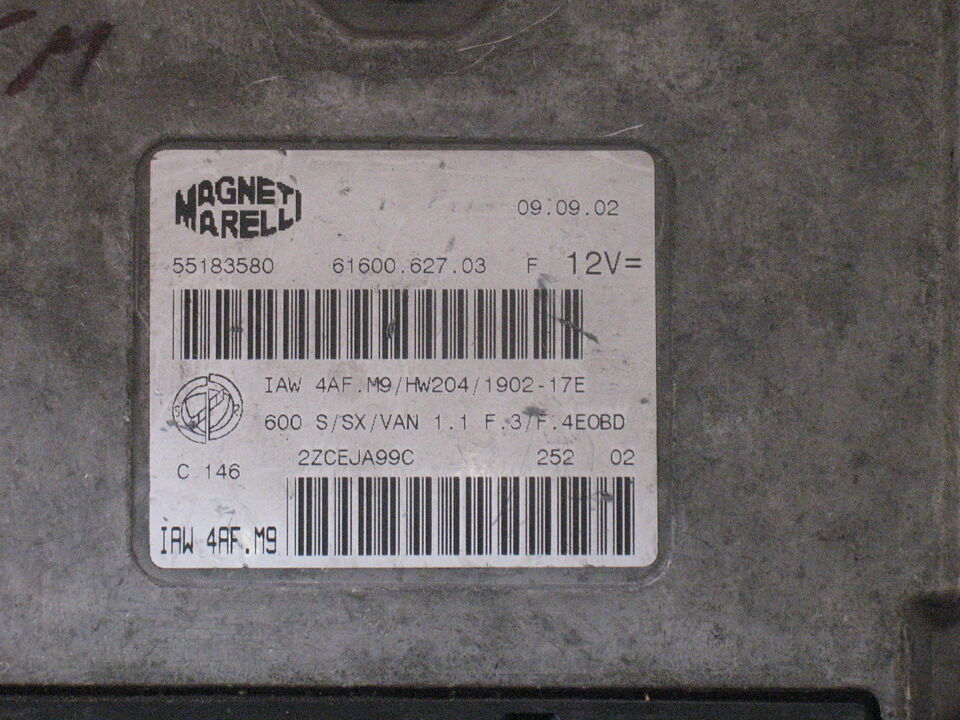 ECU Centralina fiat 600 51793106 IAW 4AF M9 IAW4AFM9 HW204