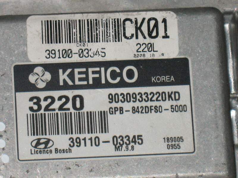 ECU HYUNDAI I20 1.2 9030933220KD GPB-842DFS0-5000 3911003345