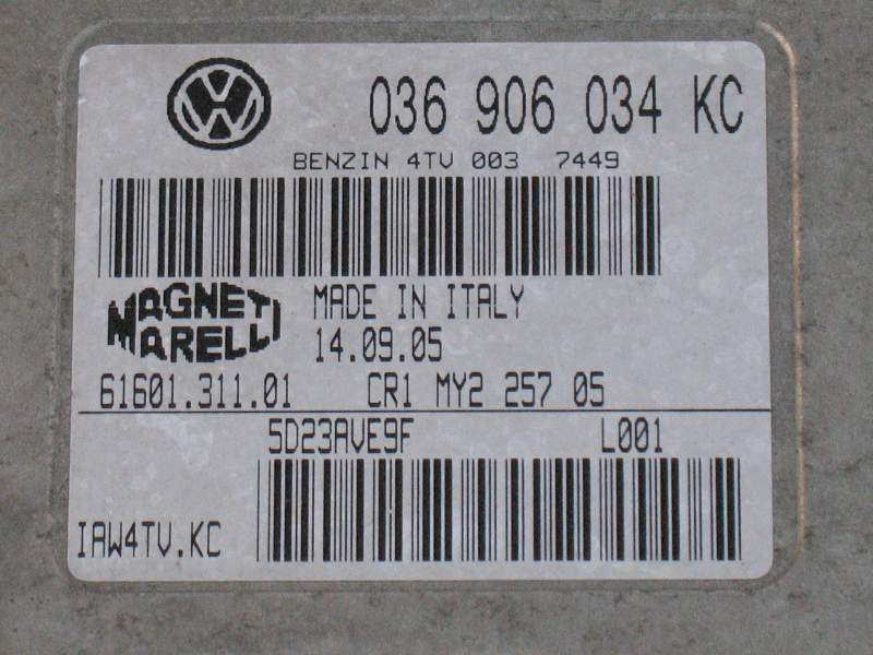 ECU SEAT IBIZA 1.4, IAW4TV.KC, 036 906 034 KC, 6160131101