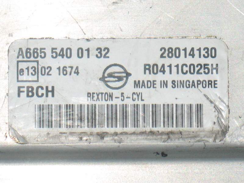 ECU SSANG YONG REXTON 2.7 A6655400132 28014130 R0411C025H FBCH
