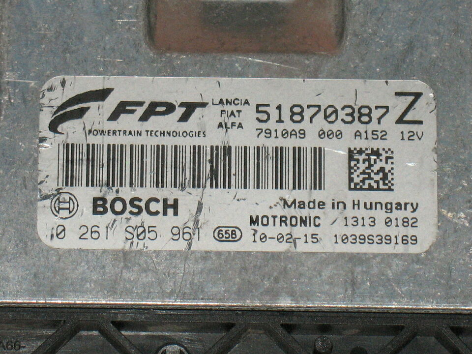 ME7 9.10 ECU 0261S05961 Fiat Bravo 1.4 16v 198 Mk2 aspirato 2007-2014 51870387