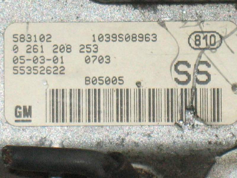 ECU Corsa C 1.2cc BOSCH 0261208253 GM 55352622 SS + code Vergine