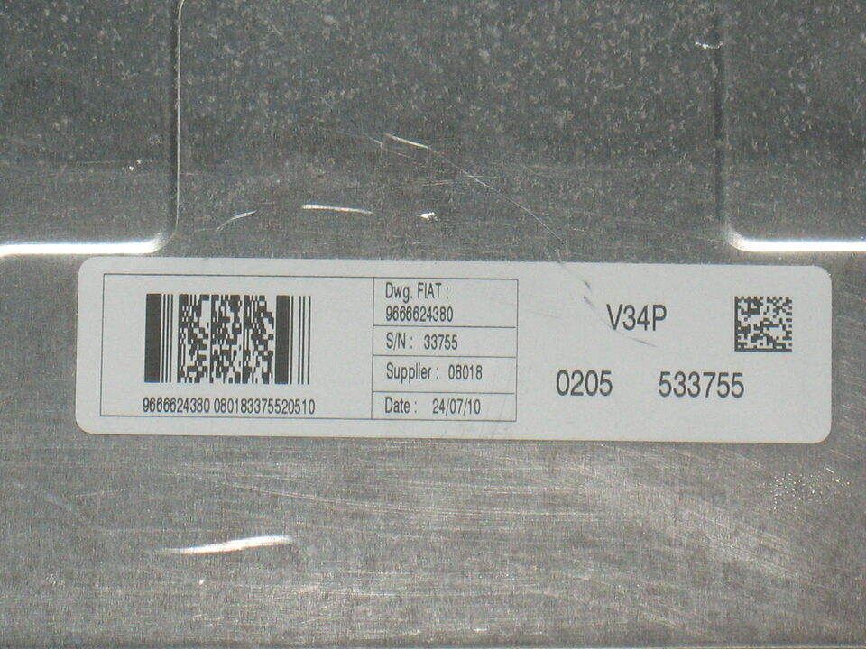 ECU CENTRALINA FIAT FIORINO 1.4 V34P 9666624380 0205533755