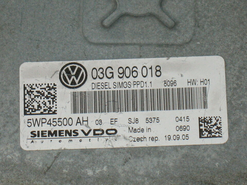 ECU VW PASSAT 2.0 TDI SIEMENS VDO 5WP45500AH 03G906018 SIMOS PPD1.1