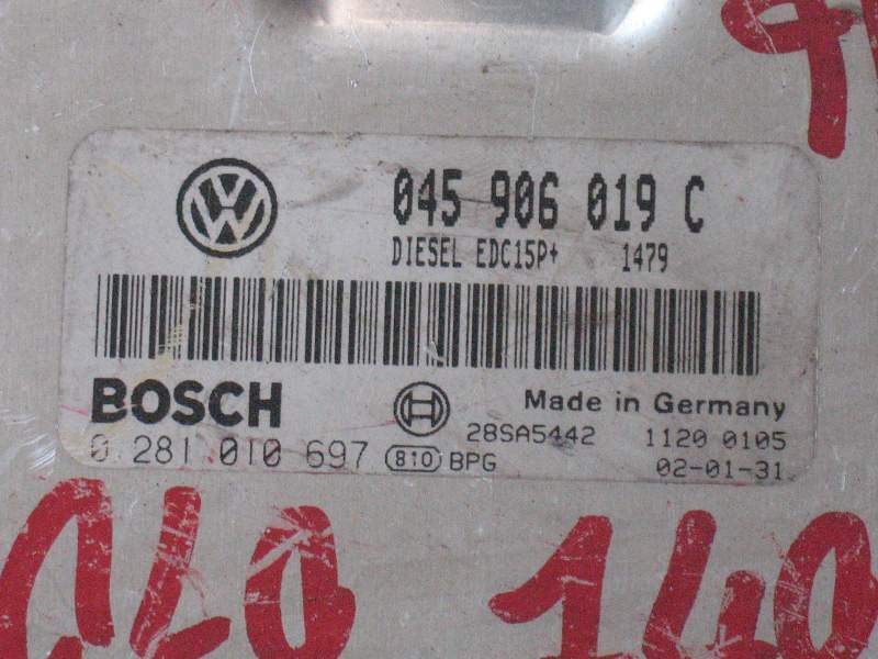 ECU VOLKSWAGEN POLO 1.4 TDI 045 906 019 C 0281010697 EDC 15P+ 22.4.