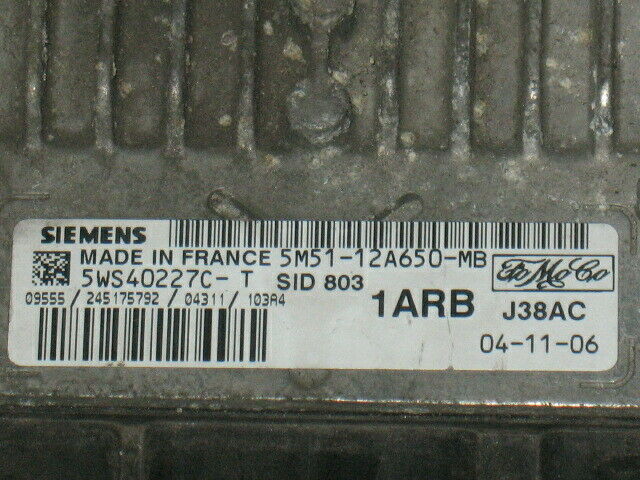 ECU FORD FOCUS 2.0 TDCI 5WS40227C-T 5M51-12A650-MB 1ARB SID 803