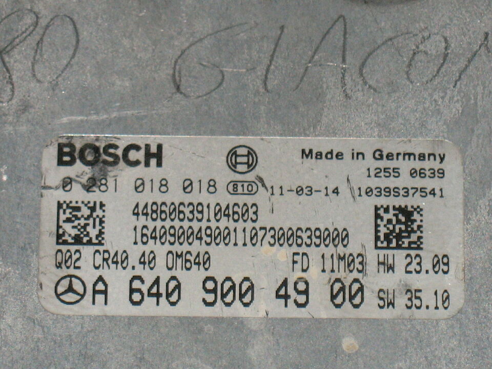 Ecu sprinter a6409004900 0281018018 mercedes classe a b w245 EDC 17C43-3.40