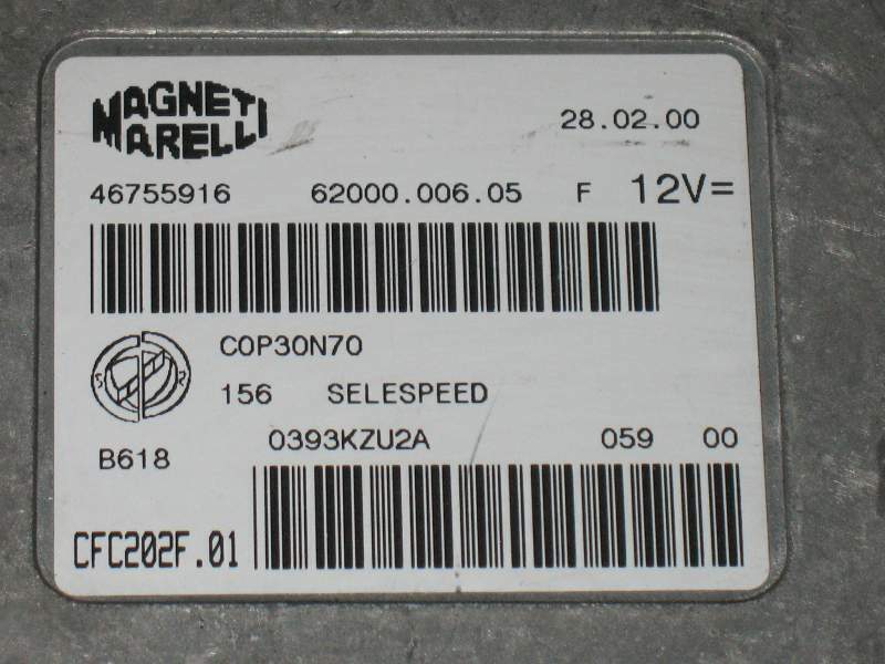 ECU ALFA ROMEO 156 46755916 6200000605 C0P30N70 CFC202F.01