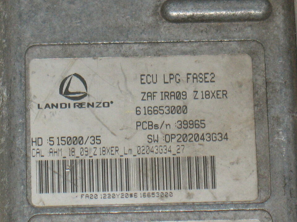 ECU LANDI RENZO GPL LPG OPEL1.8 616653000 Z18XER HD:515000/35