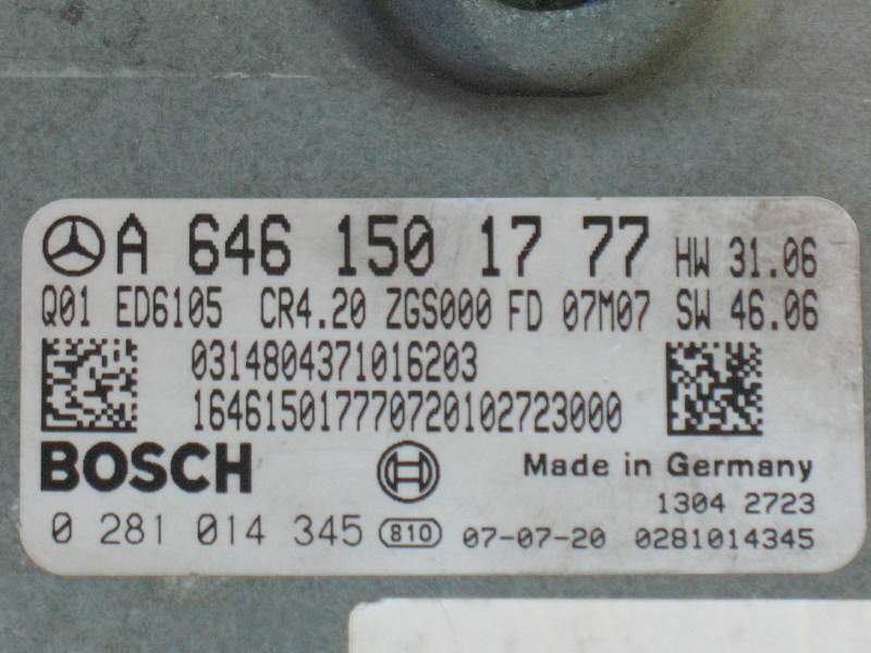 ECU MERCEDES SPRINTER A6461501777 EDC16CP31 0281014345 EDC 16CP31-8.20