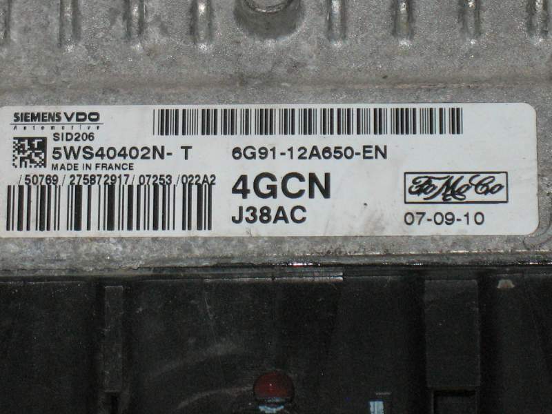 ECU FORD FOCUS S-MAX 5WS40402N-T 6G91-12A650-EN 4GCN SID206