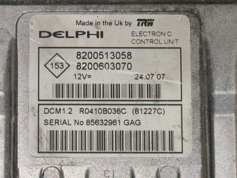 ECU DACIA RENAULT Delphi R0410B036C 8200513058 8200603070