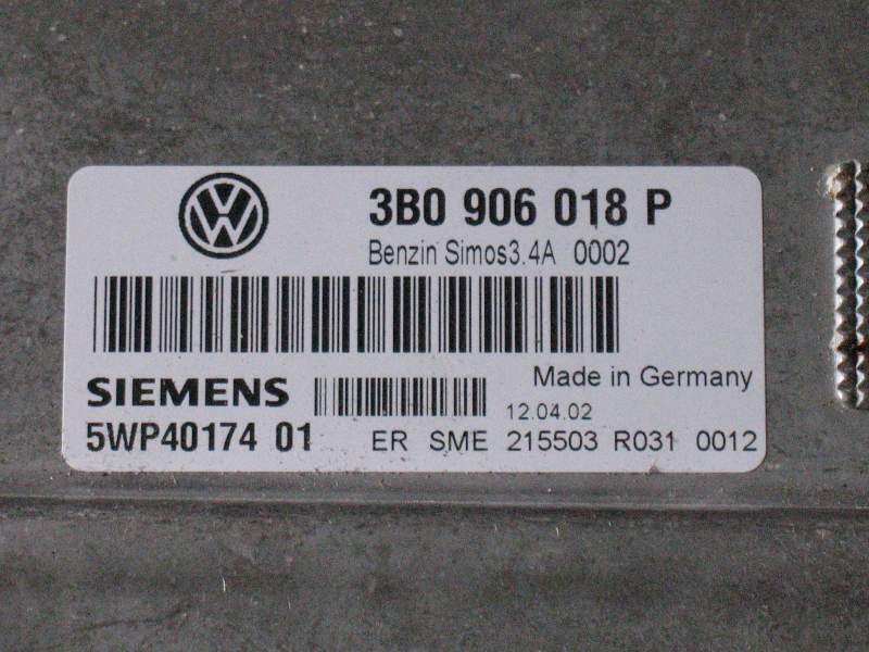 ECU VW PASSAT B5, AUDI A4, SIEMENS 5WP4017401, 3B0906018P