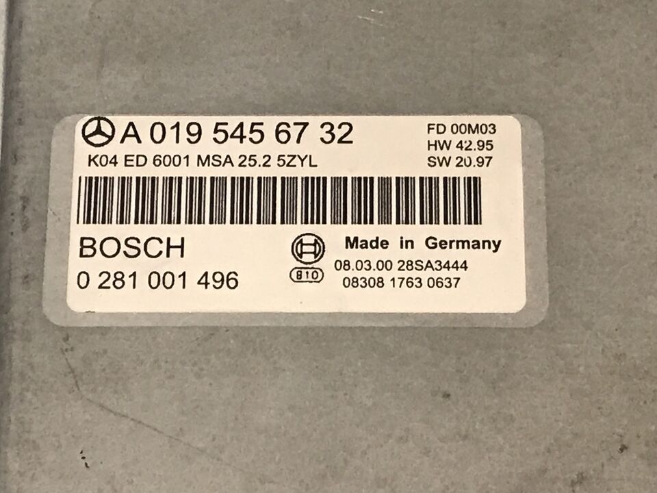 ECU MERCEDES SPRINTER 2.9 TDI 0281001496 A0195456732