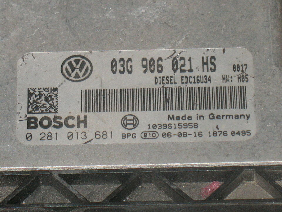 ECU VW CADDY 1.9 TDI 03G906021 HS 0281013681 EDC16U34