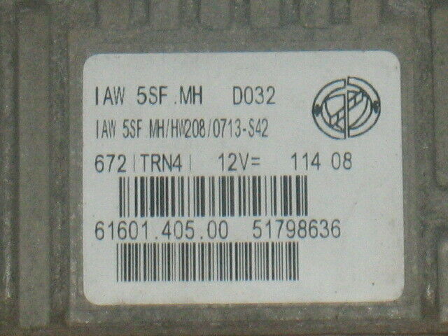 ECU FIAT DOBLO' 1.4 IAW 5SF.MH IAW5SF.MH HW208 51798636