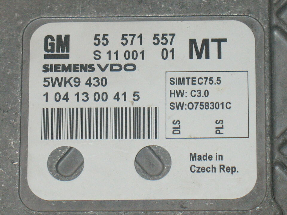 ECU OPEL ZAFIRA A18XER SIEMENS VDO 5WK9430 55571557 55571557MT