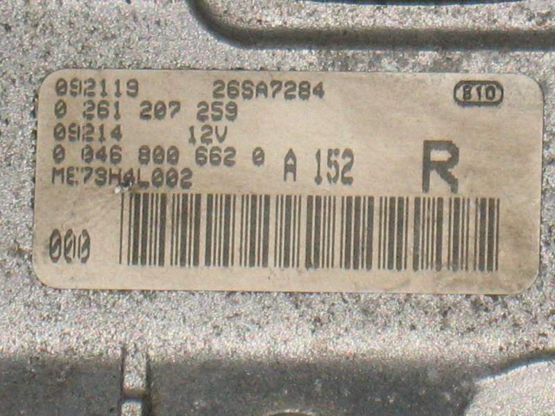 Ecu fiat punto lancia ypsilon 1.2 0261207259 a152 r me.7.3h4
