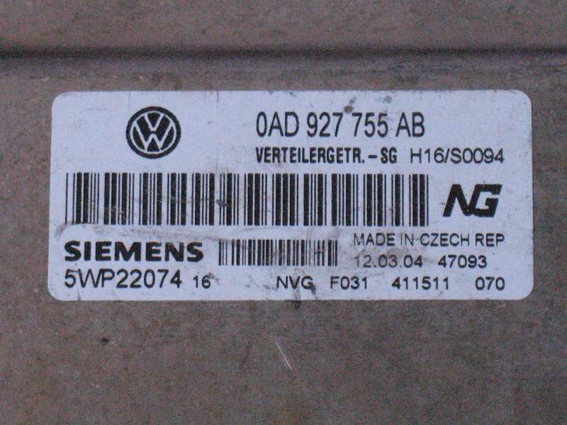 Ecu vw touareg 0ad927755ab siemens 5wp22074