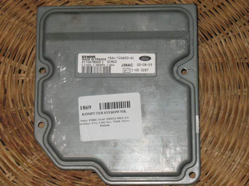 ECU FORD Fiesta 1.25 16V DHF 1s6a-12a650-ag s110678003 g SIM20