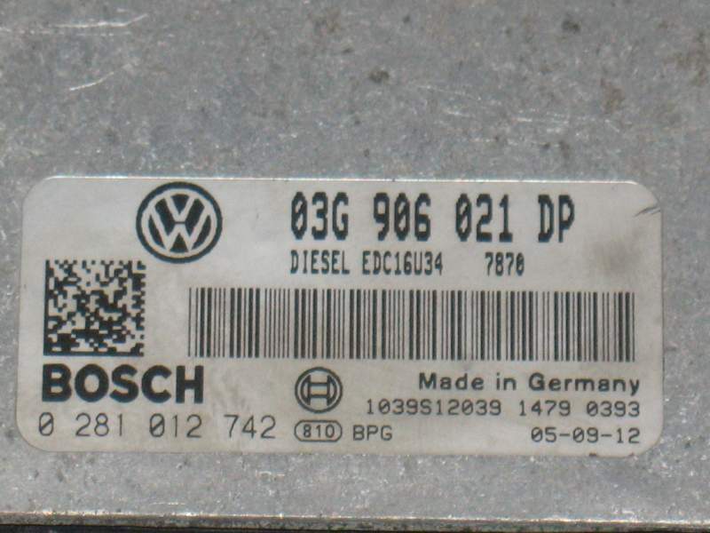 ECU VW VOLKSWAGEN PASSAT 1.9 TDI 0281012742 EDC16U34 03G906021DP