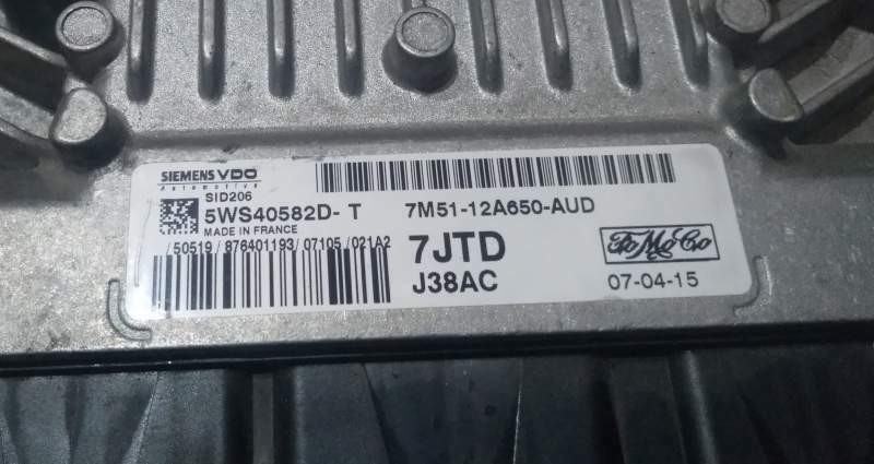 ECU FORD C MAX SID206 5WS40582D-T 7M51-12A650-AUD 7JTD J38AC