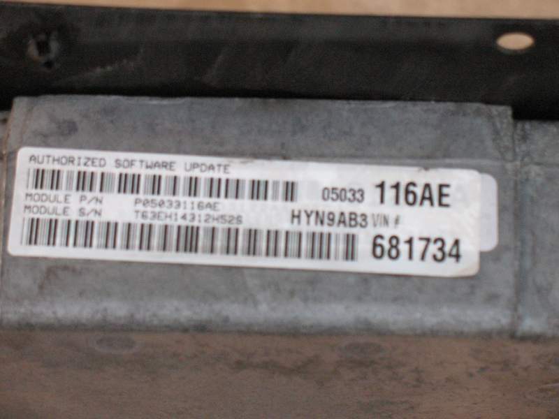 ECU Chrysler PT Cruiser HYN9AB3 P05033116AE 05033116ae