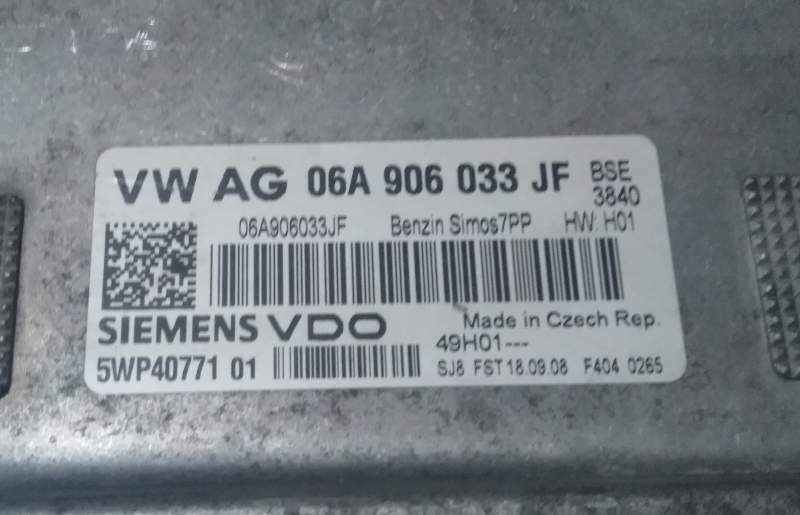 ECU VW GOLF VI 1.6 Simos 7PP 06A906033JF HW:H01 5WP40771 01