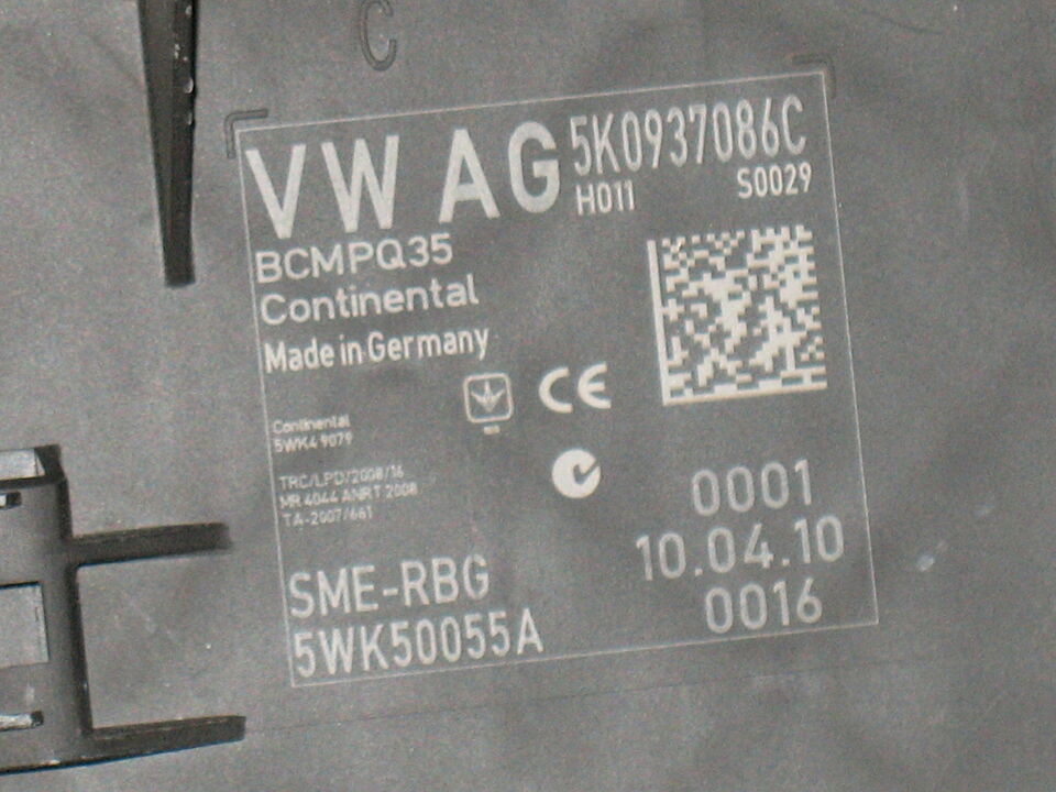 SEAT IBIZA Body Control Module CONTINENTAL 5K0937086C 5WK50055A