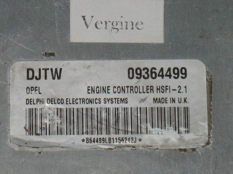 Ecu opel astra corsa zafira delphi 09364499 djtw hsfi-2.1 Z16XE