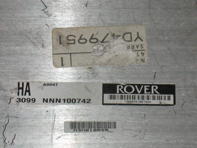 Rover ECU NNN 100742 Rover 25/45/75 ECU, MG ZR / ZS ECU 1999-2005
