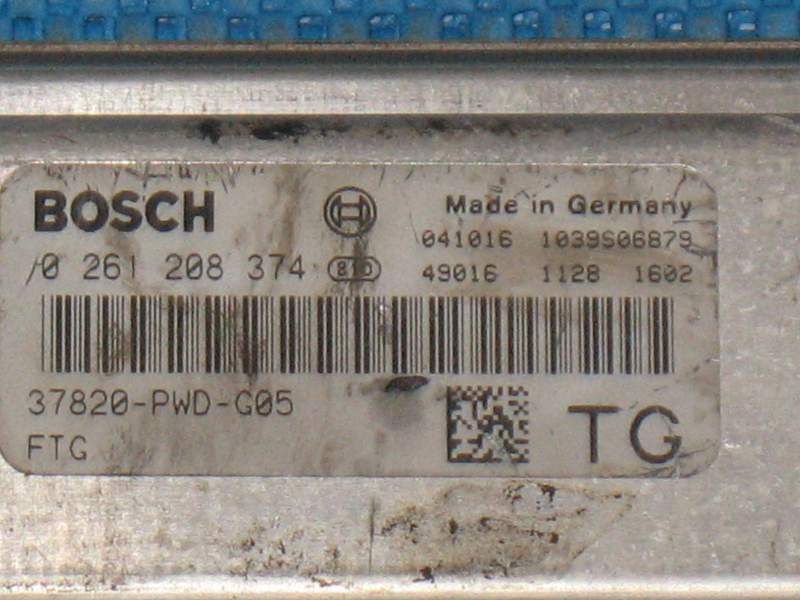 ECU HONDA JAZZ 1.2 BOSCH 0261208374 37820PWDG04 37820-PWD-G04 TG ME7.9.3