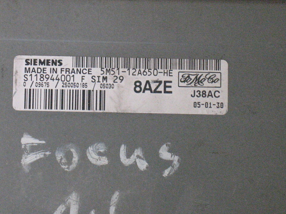 ECU FORD FOCUS 1.6 16V SIEMENS S118944001 H 5M5112A650HG 8AZG