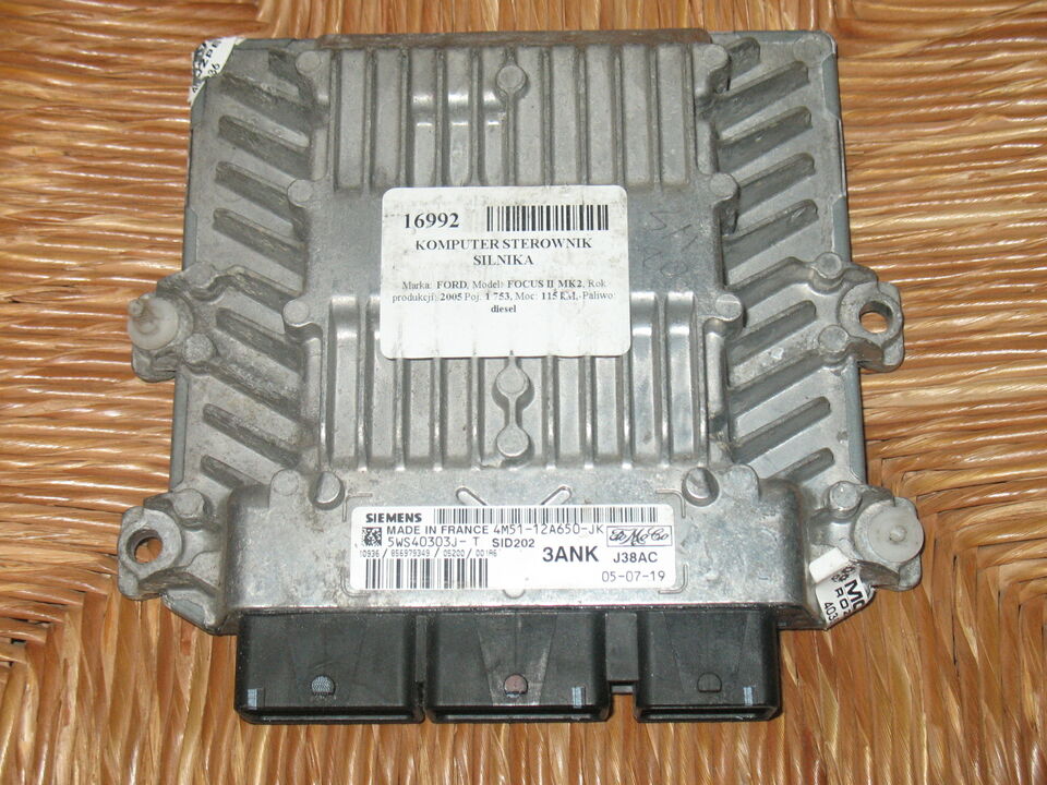 ECU FORD FOCUS 1.8 TDCI 4M51-12A650-JK 3ANK 5WS40303J-T SID202