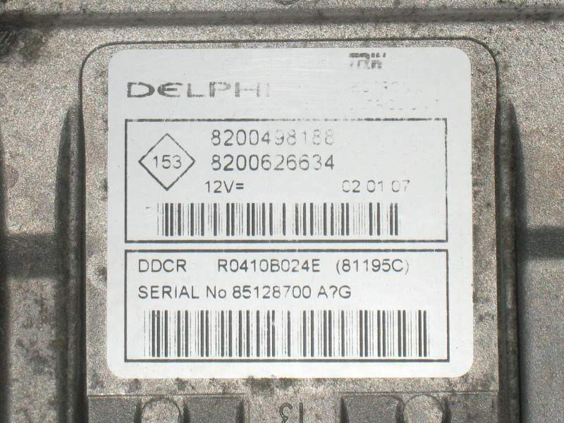 ECU RENAULT 1.5 DCI Delphi R0410B024E, 8200498188, 8200626634