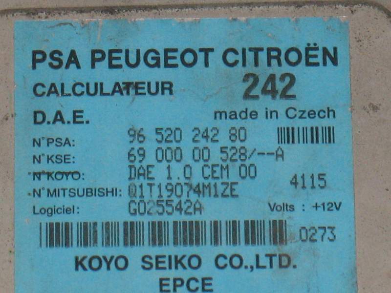 Ecu servosterzo sterzo citroen c2 9652024280 9600000528a