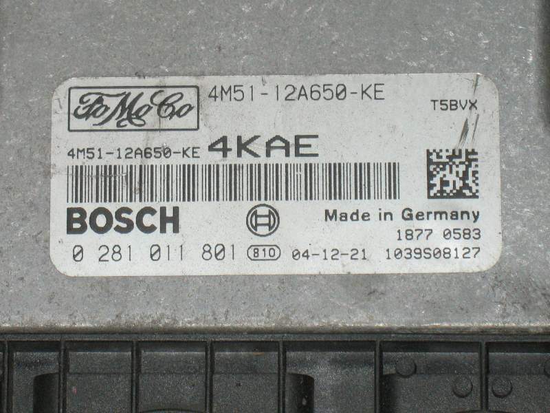 4KAE Ford Focus ECU 0281011801 4M51-12A650-KE 4M5112A650KE EDC 16C3-9.18