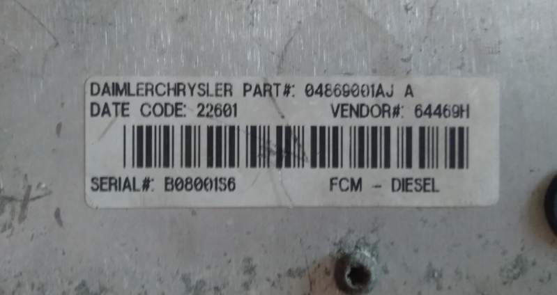 Ecu centralina pompa carburante voyager 2.5 04869001aj a