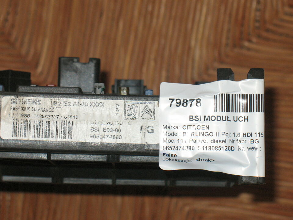 Citroen peugeot siemens s118085120c 9652474880 bsi e03-00 bg s118085120a 9649627980