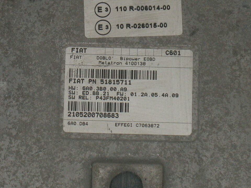 ECU FIAT DOBLO 2° BIPOWER 4100138 51815711 B2402201102278